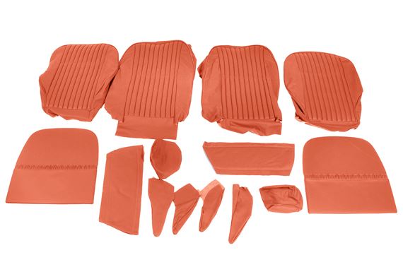 Triumph Stag Leather Faced Front Seat Cover Kit - Mk2 - Per Vehicle - Plain Flutes - Tan - RS1588TAN LF